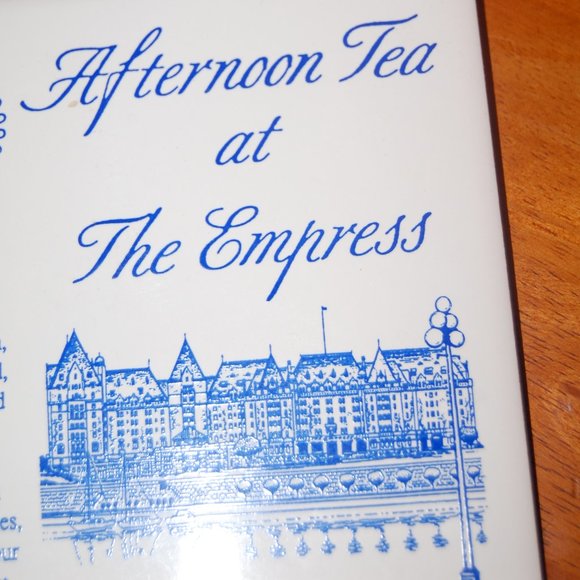 Collectable Vintage Ceramic Tile - "The Origin of Afternoon Tea"  Blue/White 6x6 - Picture 7 of 11
